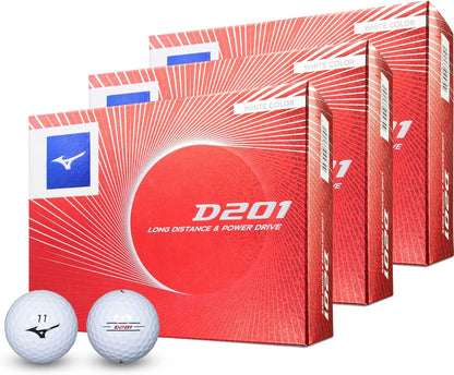 MIZUNO(ミズノ) ゴルフボール D201 飛距離追及型ボール 対応ヘッドスピード35m/s以上 ソフトなフィーリング 2ピース構造