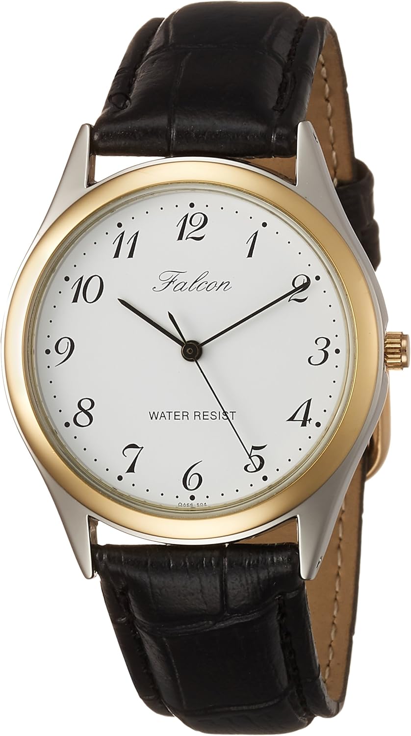 [シチズン Q&Q] 腕時計 アナログ 防水 革ベルト QA36-102 メンズ ブラック