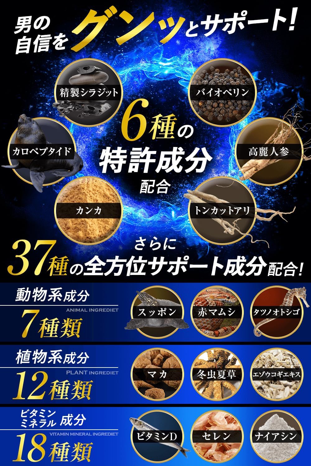 【医師監修】 VIAGROW 亜鉛 シトルリン アルギニン マカ クラチャイダム 6種の特許成分37種の厳選成分配合 男性用 サプリメント 国内製造 (1個)