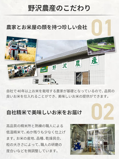 野沢農産 新米 令和7年産 お米 長野県産 無洗米 (30kg, つきあかり)