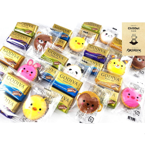 OKURUX [10個セット] GODIVA ゴディバ ナポリタン チョコレート 4種 アニマルヨーチ アニマルクラッカー プチギフト ギフト セット CHILLOUT PACK バレンタイン ホワイトデー