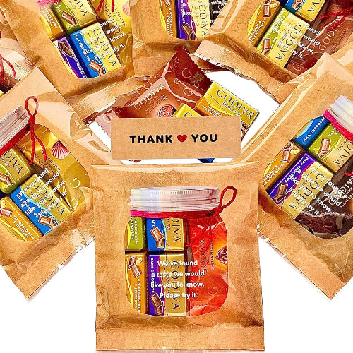 G ODIVA ゴディバ【プチギフト】5個入り×10セット THANK YOUシール付き ナポリタン マスターピース ボトルデザイン バレンタイン ホワイトデー イベント お礼 お配り用お菓子 チョコレート 小分け