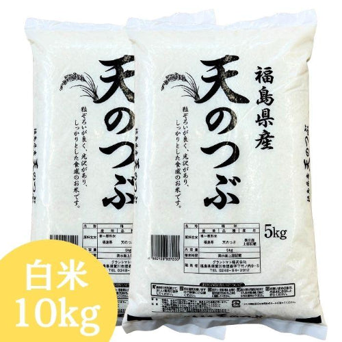 復活お試し価格 福島県産天のつぶ 白米 10kg(5kg×2袋) 令和7年産 送料無料 米 10kg お米 10kg